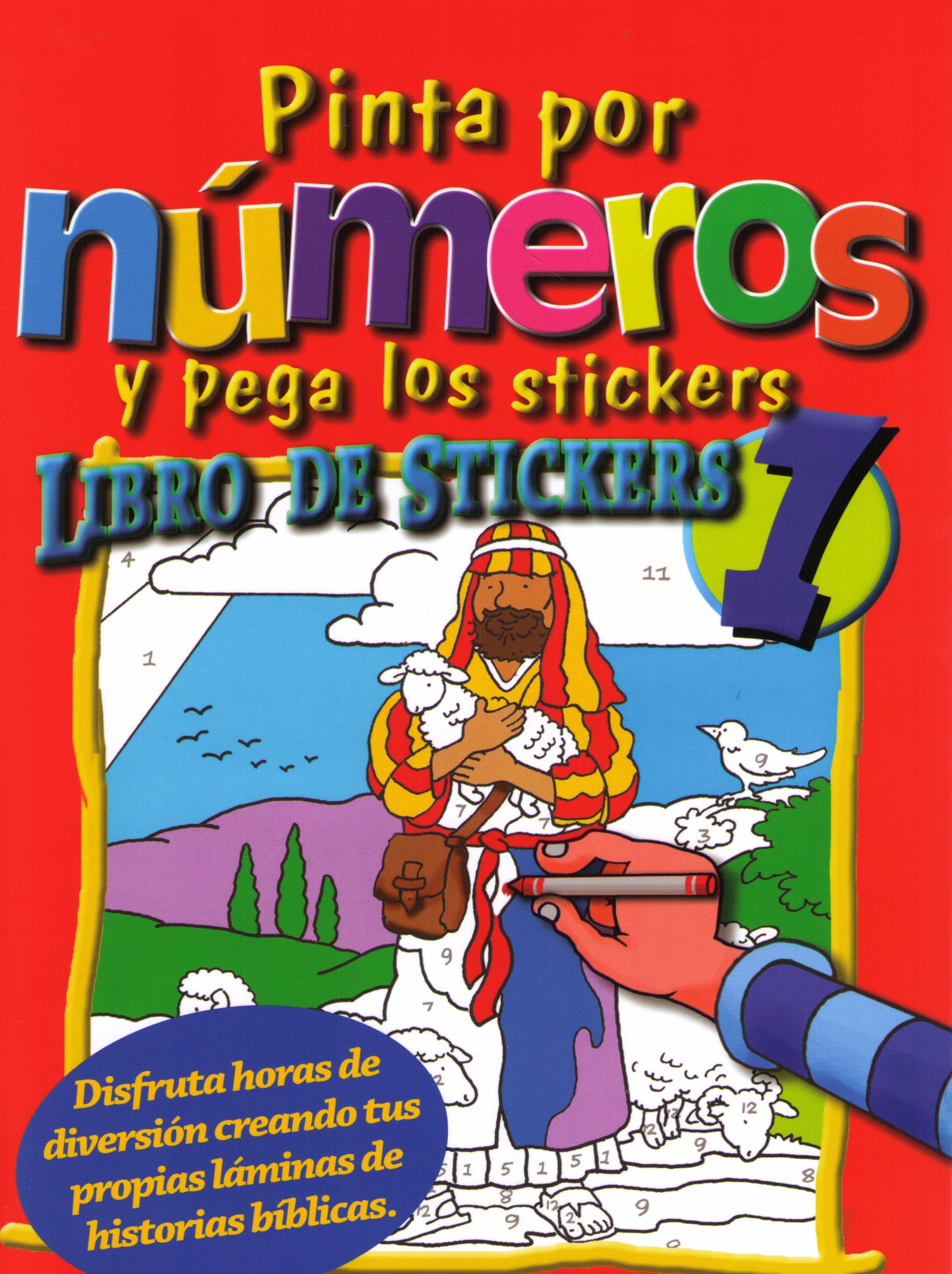 Pinta por números y pega los stickers: Libro 1