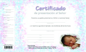 Certificado de presentación de niños
