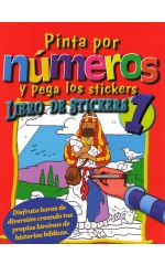 Pinta por números y pega los stickers: Libro 1